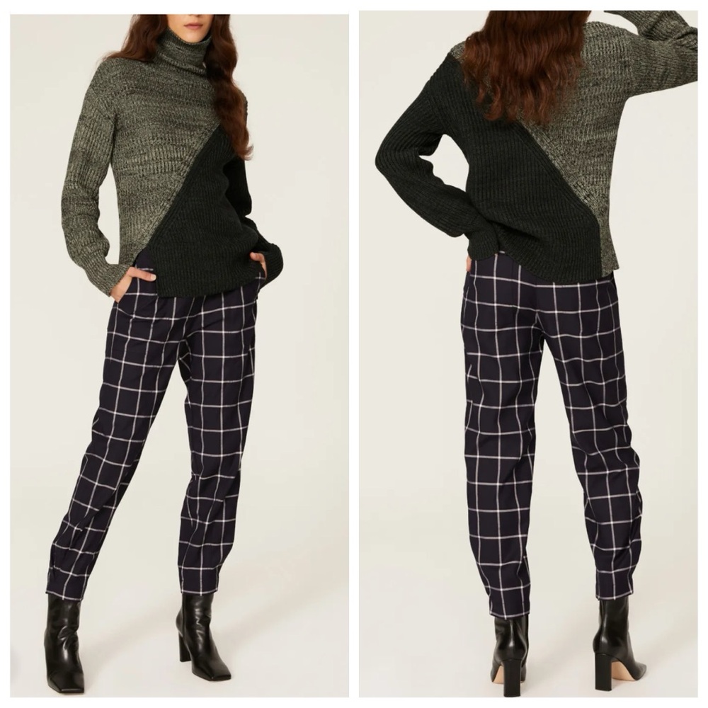 The Derek lam X RTR collection pants Womens Sz 46 / 10 windowpane plaid trousers
